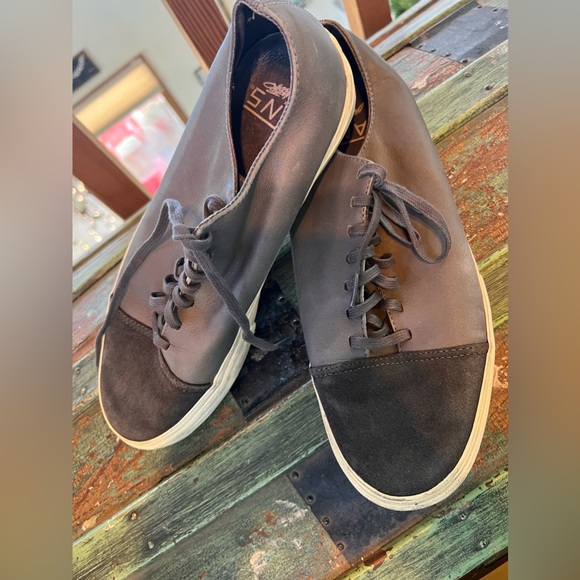 Vans Other - Vans two tone leather and suede gray sneakers